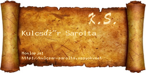 Kulcsár Sarolta névjegykártya