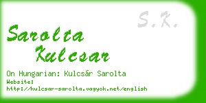 sarolta kulcsar business card